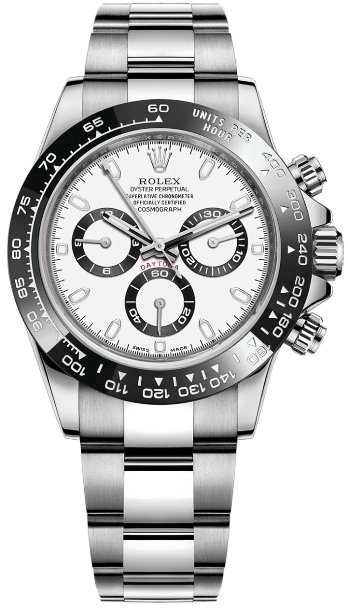 Rolex Panda Daytona - white dial with black ceramic bezel on Oyster bracelet