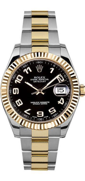 Rolex Datejust II Two-tone 41mm Black Arabic Dial - 116333 - 2015