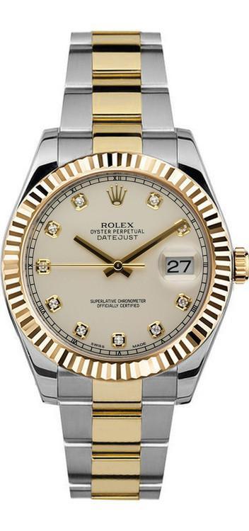 Rolex Datejust II Two-tone 41mm Factory Ivory Diamond Dial - 116333 - 2013