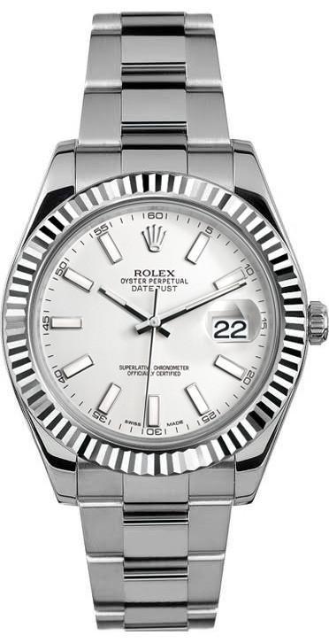 Rolex Datejust II Stainless Steel 41mm White Index Dial - 116334