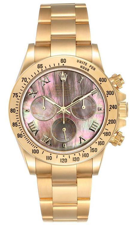 Rolex Daytona Yellow Gold Factory Tahitian Mother of Pearl Dial 116528