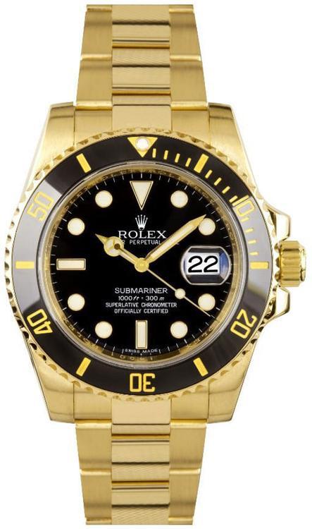 Rolex Submariner Yellow Gold Black Ceramic 40 mm – 116618LB