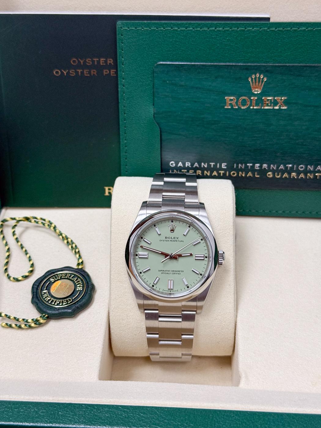 Rolex Oyster Perpetual 36mm Pistachio Dial Oyster Bracelet – 126000