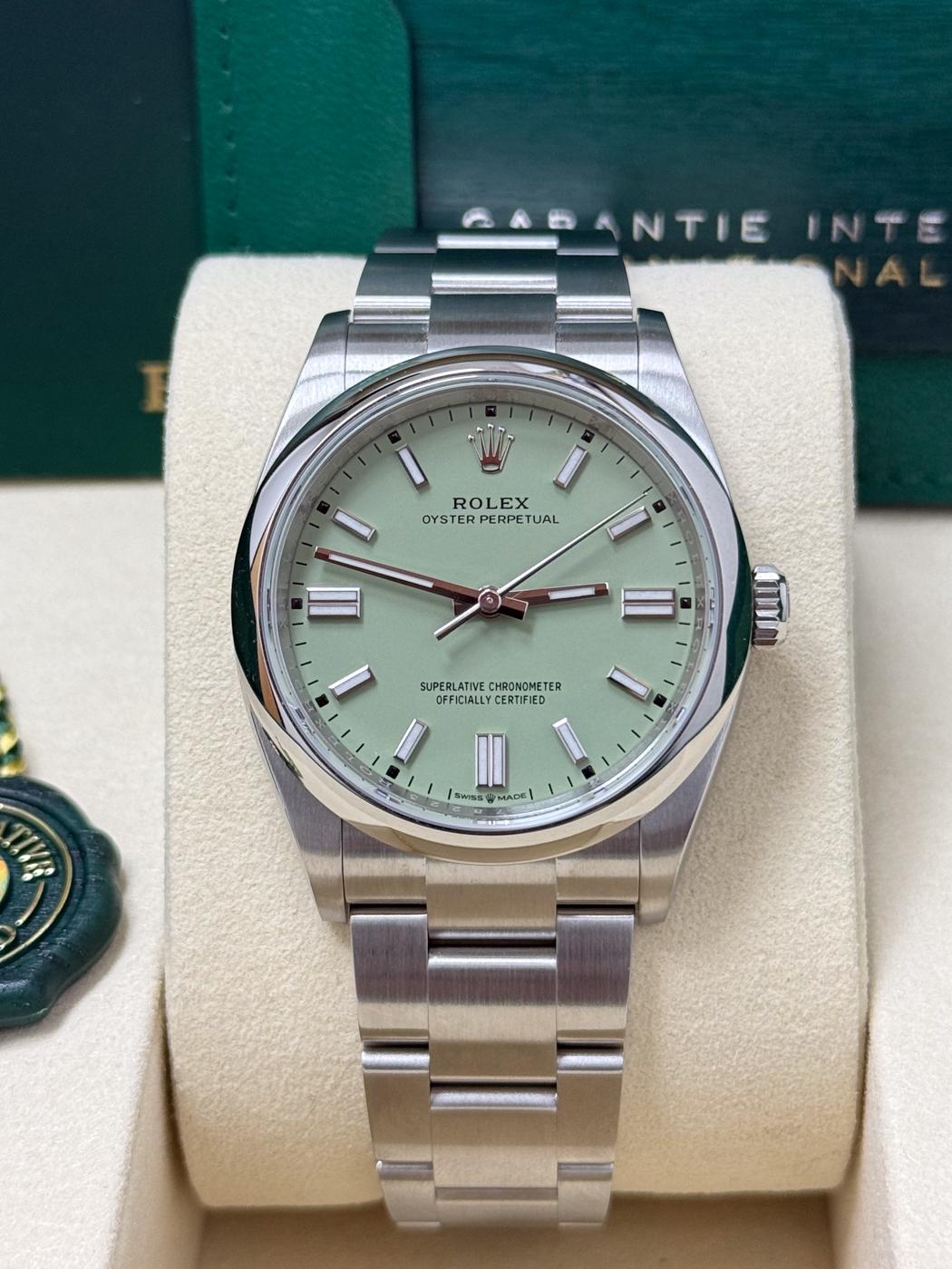 Rolex Oyster Perpetual 36mm Pistachio Dial Oyster Bracelet – 126000