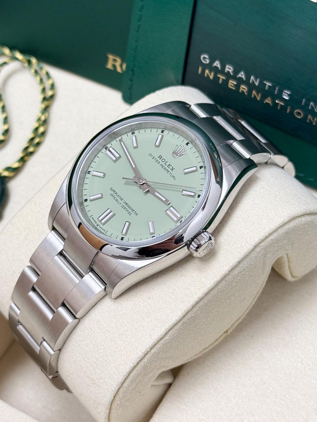 Rolex Oyster Perpetual 36mm Pistachio Dial Oyster Bracelet – 126000