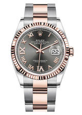 Rolex Datejust 36mm Two-Tone Everose Gold Fluted Bezel Slate Dial Oyster- 126231 - New 2025