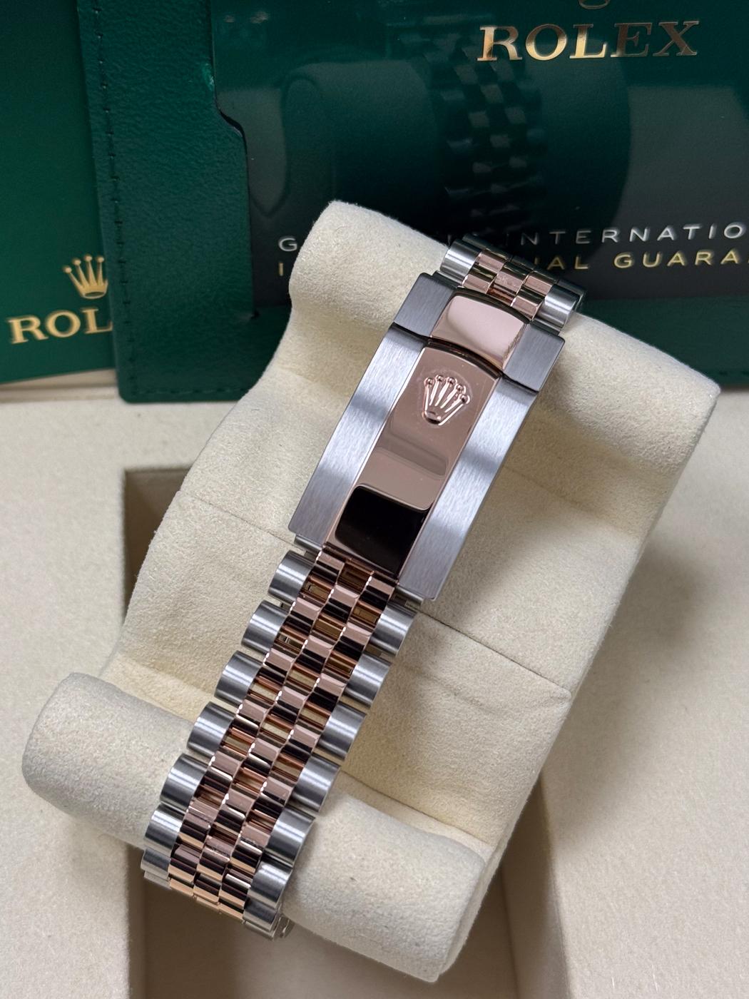 Rolex Lady-Datejust 28mm Two-Tone Everose Gold Chocolate Diamond Dial Fluted