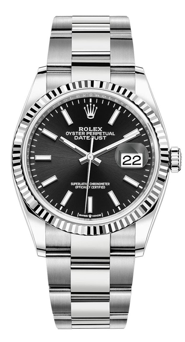 Rolex datejust discount silver black face