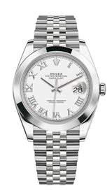 Rolex Datejust 41mm Smooth Bezel White Roman Dial Jubilee - 126300 - New 2025