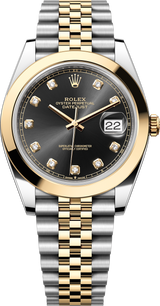 Rolex Datejust Two-Tone Yellow Gold Smooth Bezel Black Diamond Dial Jubilee - 126303 - New 2025