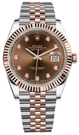 Rolex Datejust 41m Two-Tone Everose Gold Fluted Bezel Chocolate Diamond Dial Jubilee - 126331 - New 2025