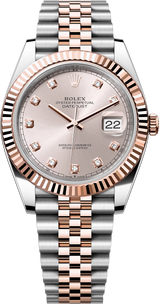 Rolex Datejust 41mm Two-Tone Everose Gold Fluted Bezel Sundust Diamond Dial Jubilee - 126331 - New 2025