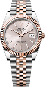 Rolex Datejust 41mm Two-Tone Everose Gold Fluted Bezel Sundust Index Dial Jubilee - 126331 - New 2025