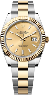 Rolex Datejust 36mm Two-Tone Yellow Gold Fluted Bezel Champagne Index Dial Oyster - 126233 - New 2025