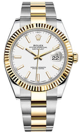 Rolex Datejust Two-Tone Yellow Gold Fluted Bezel White Index Dial Oyster - 126333 - New 2025