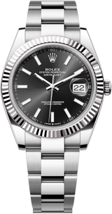 Rolex Datejust 41mm Fluted Bezel Black Index Dial Oyster - 126334 - New 2025