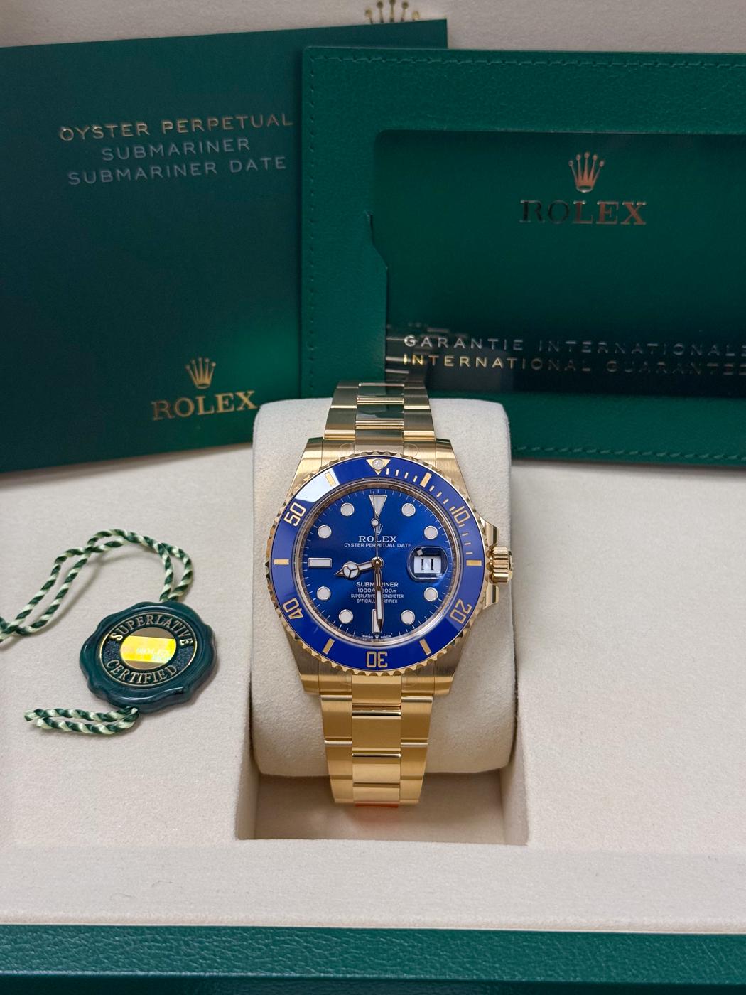 Rolex Submariner "Full Gold Bluesy" 41mm Yellow Gold Blue Dial Blue Bezel