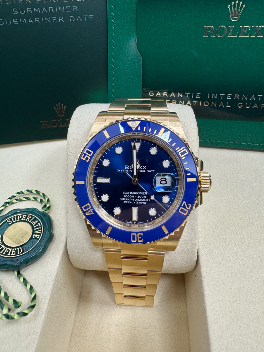 Rolex Submariner "Full Gold Bluesy" 41mm Yellow Gold Blue Dial Blue Bezel 126618LB – New 2025 / 2026