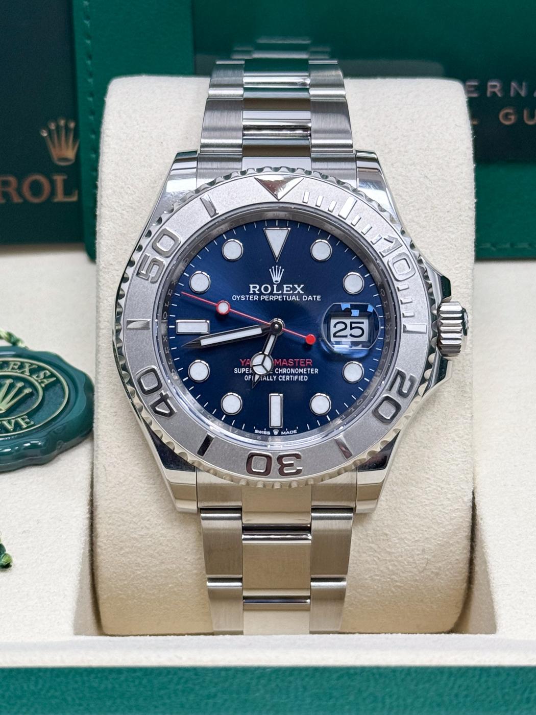 Rolex Yacht-Master 40mm Blue Dial Platinum Bezel Oyster Bracelet – 126622 - New