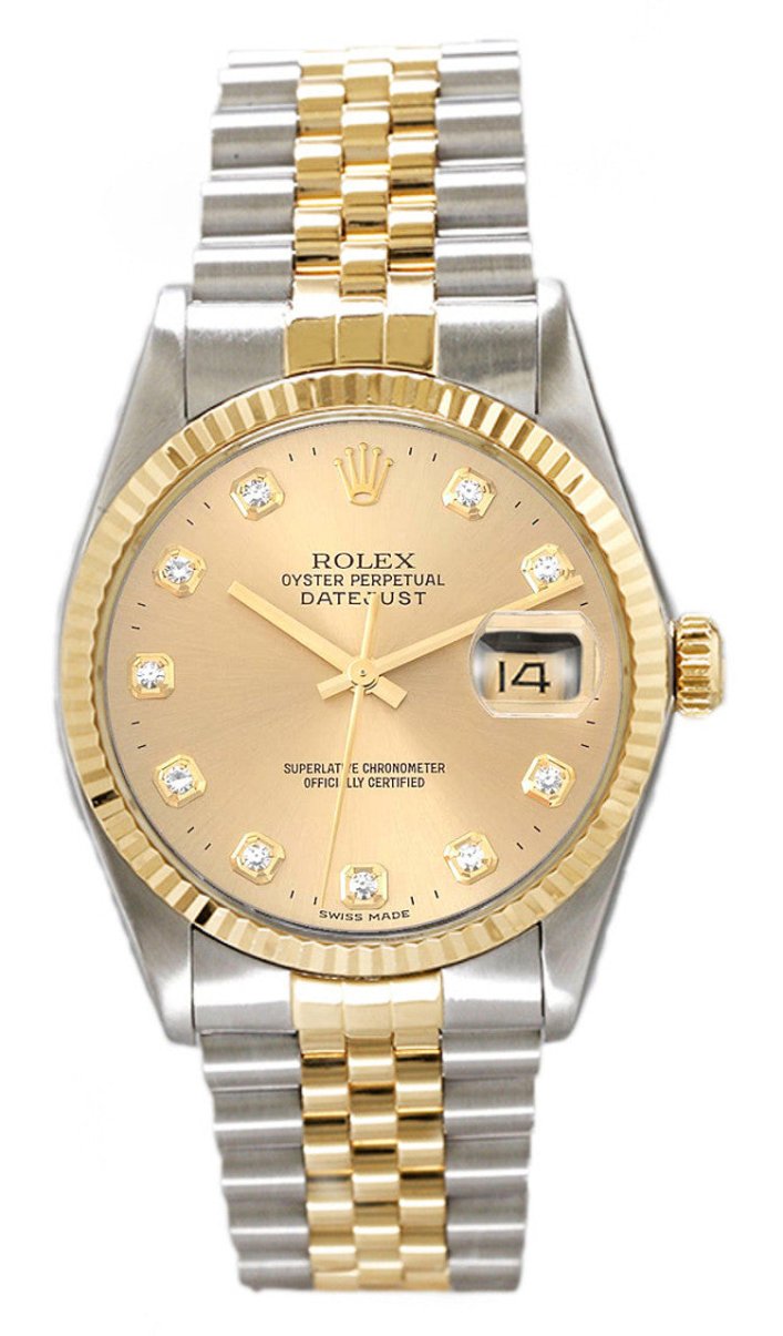Two Tone Mens Rolex Datejust Rolex Datejust 16233 Diamond