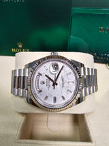 Rolex Day-Date "President" 40mm White Gold Meteorite Diamond Baguette Dial - 228239 - New 2025