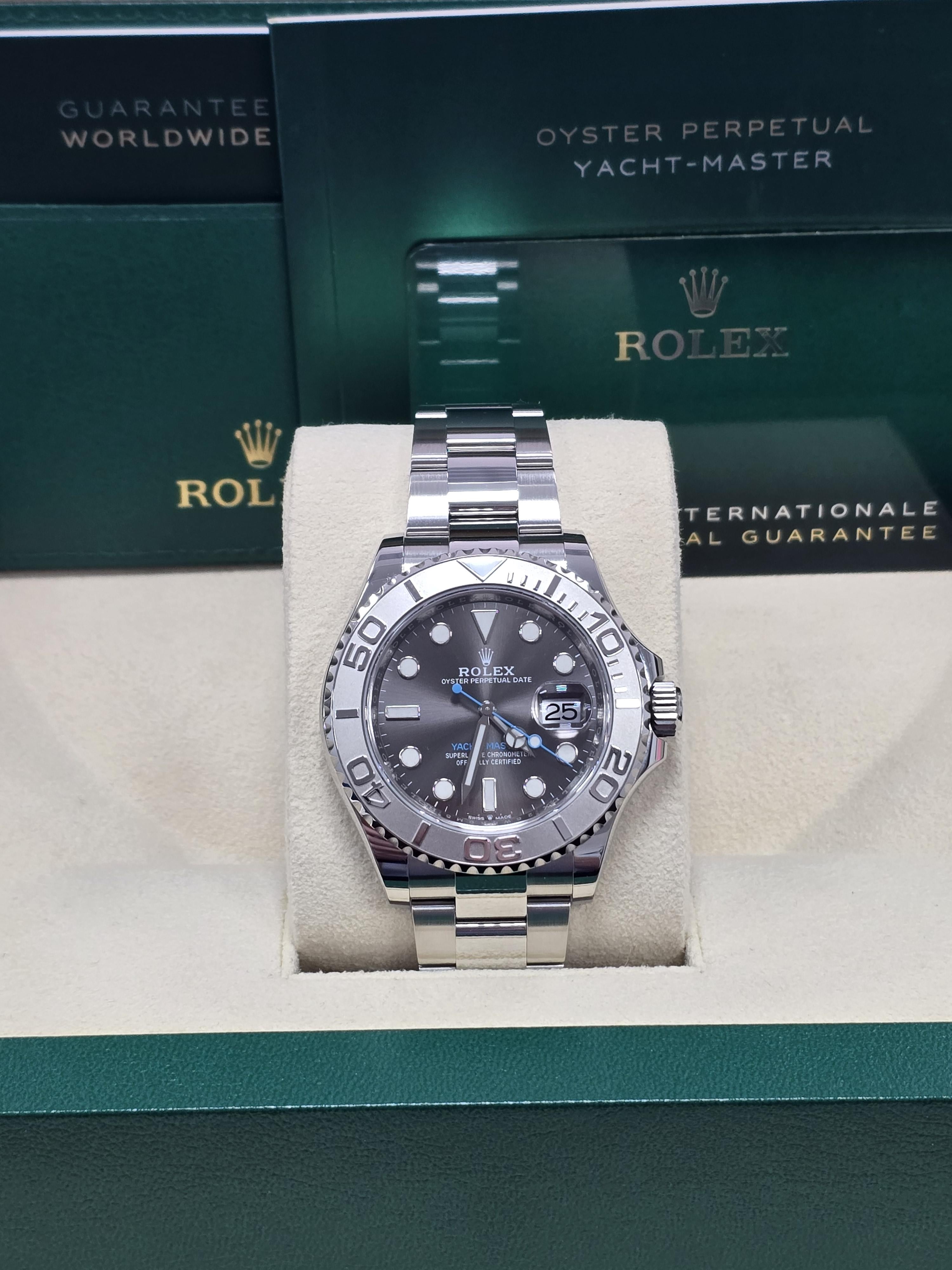 Rolex Yacht-Master 40mm Rhodium Dial Platinum Bezel Oyster Bracelet – 126622