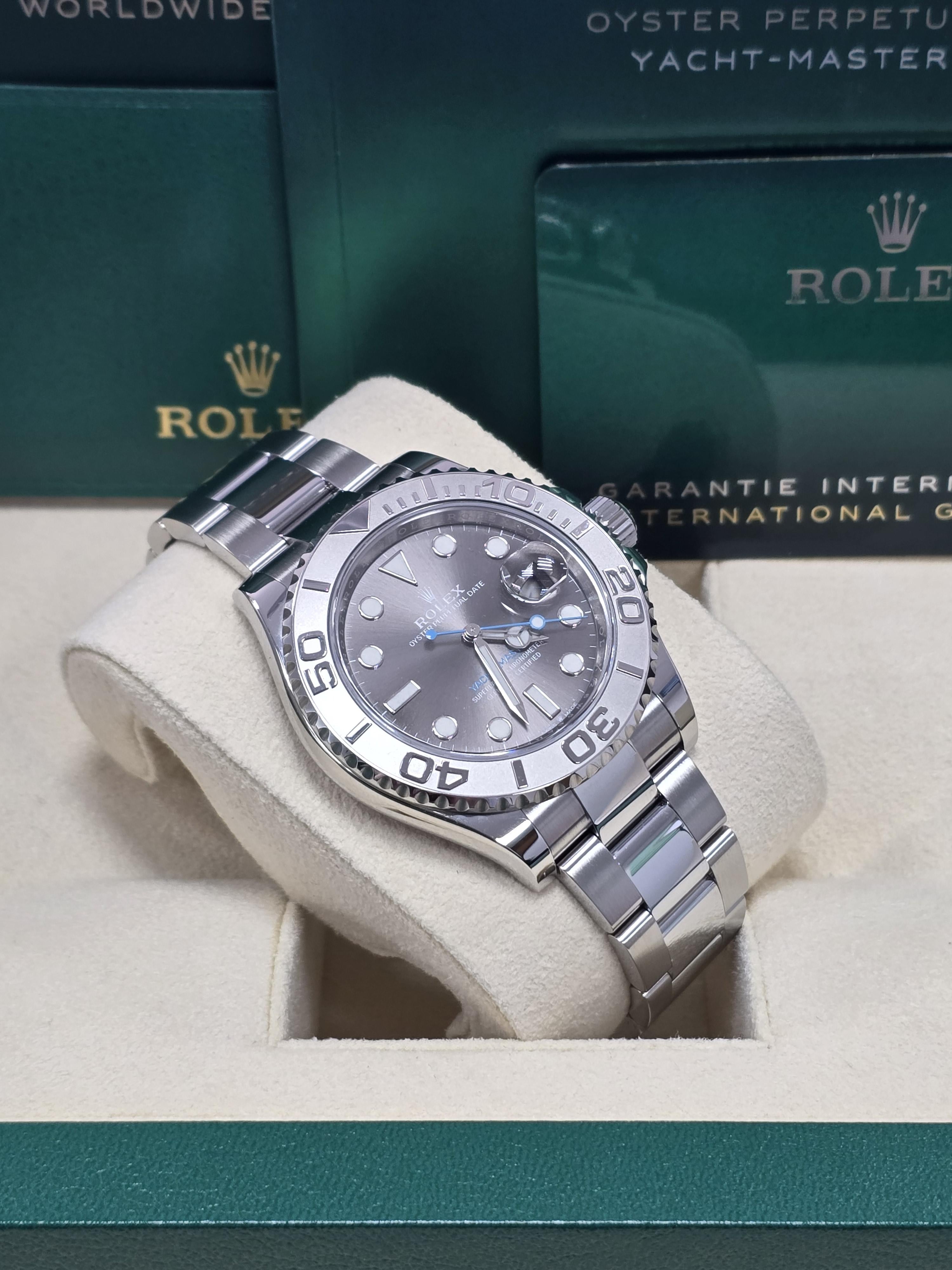 Rolex Yacht-Master 40mm Rhodium Dial Platinum Bezel Oyster Bracelet – 126622