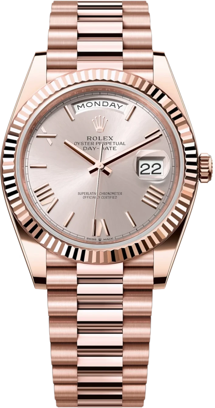 Rolex Day-Date "President" 40mm Everose Gold Sundust Roman Dial - 228235 - New 2025