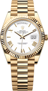 Rolex Day-Date "President" 40mm Yellow Gold White Roman Dial - 228238 - New 2025