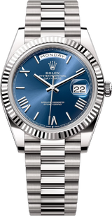Rolex Day-Date "President" 40mm White Gold Blue Roman Dial - 228239 - New 2025