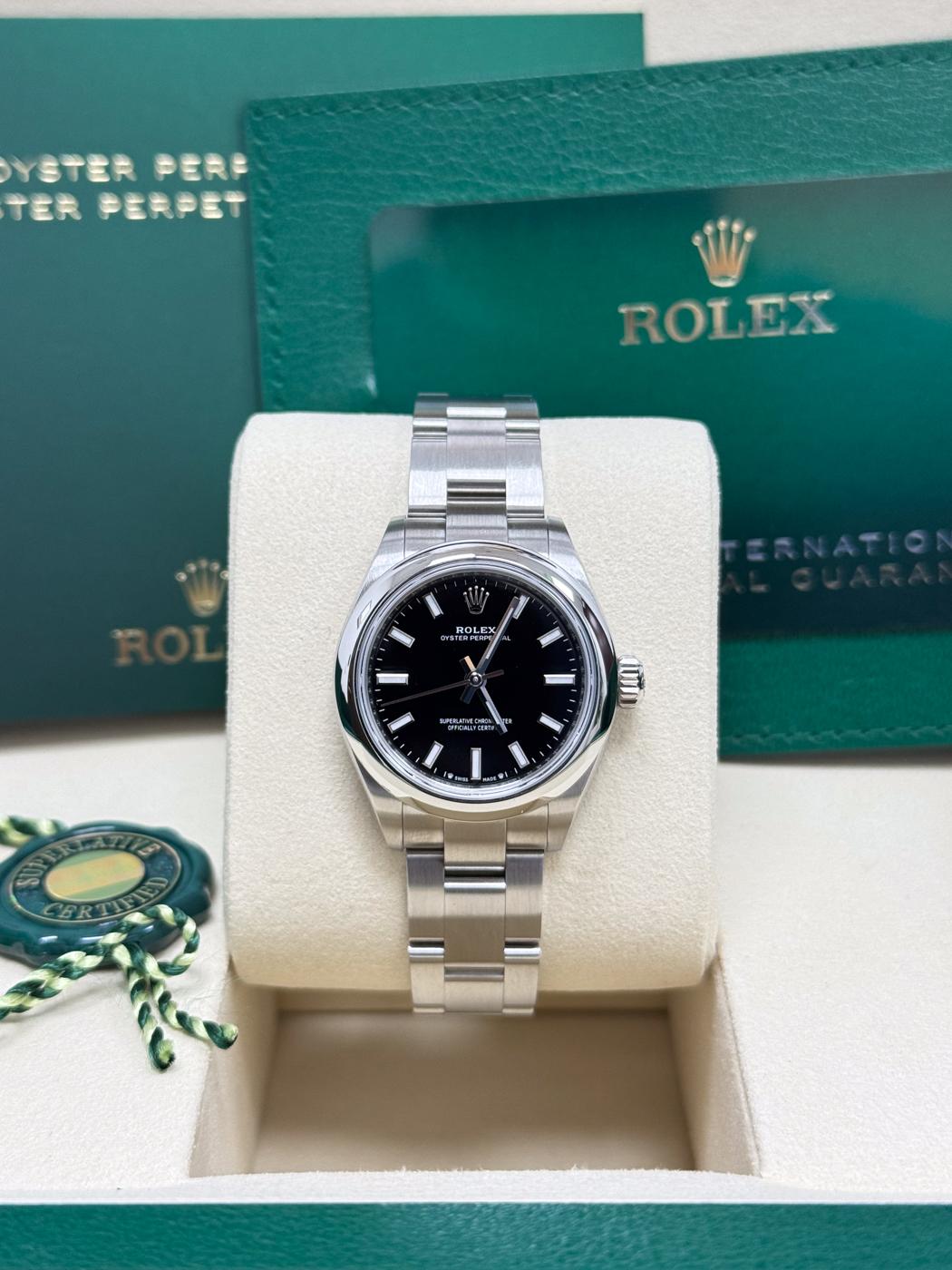 Rolex Oyster Perpetual 28mm Black Dial Oyster Bracelet – 276200