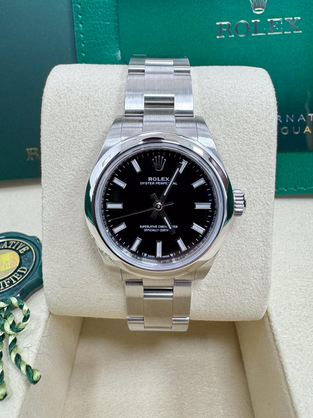 Rolex Oyster Perpetual 28mm Black Dial Oyster Bracelet – 276200