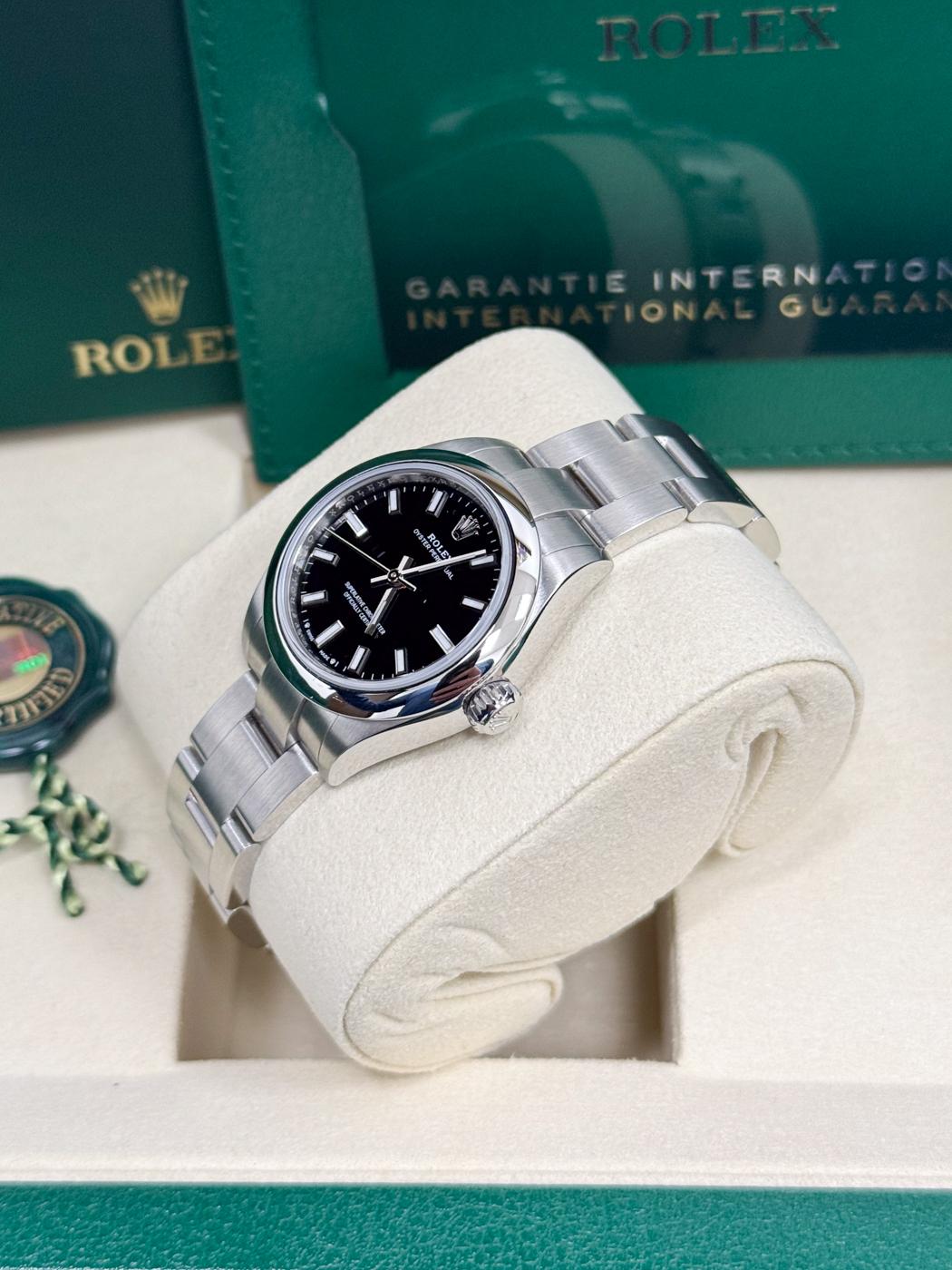 Rolex Oyster Perpetual 28mm Black Dial Oyster Bracelet – 276200