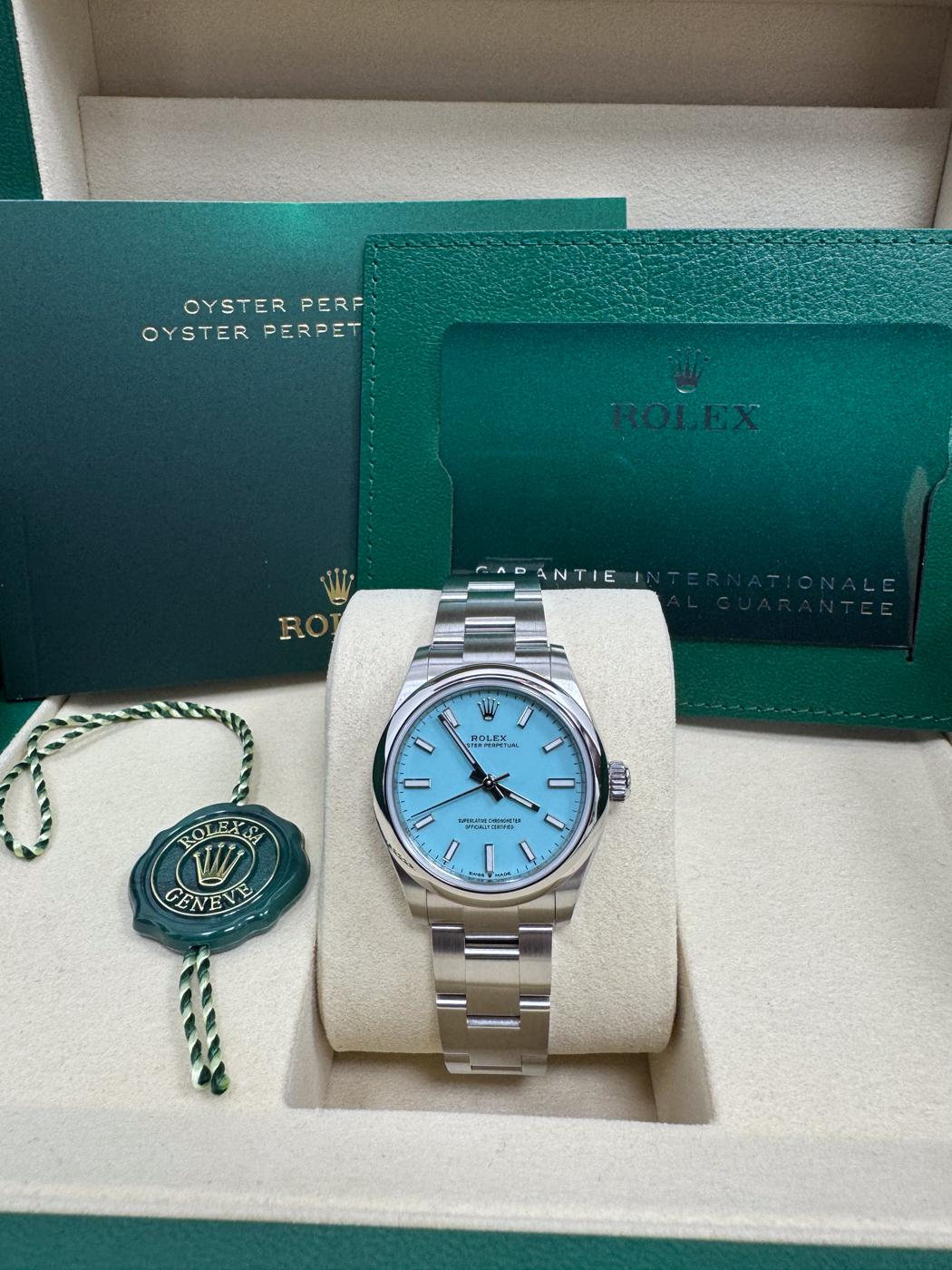 Rolex Oyster Perpetual 31mm Turquoise Blue Dial Oyster Bracelet – 277200