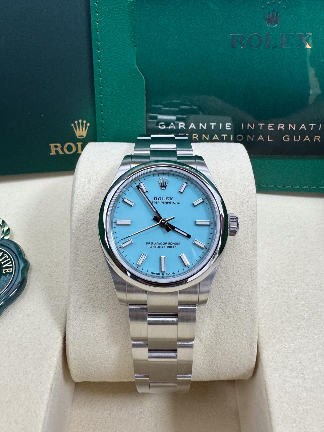 Rolex Oyster Perpetual 31mm Turquoise Blue Dial Oyster Bracelet – 277200
