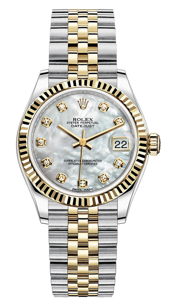 Rolex Lady Datejust 31mm Mother of Pearl Diamond Dial Two-Tone Jubilee - 278273 - Brand New 2024
