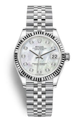 Rolex Lady Datejust 31mm Mother of Pearl Diamond Dial Fluted Jubilee - 278274 - New 2025