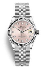 Rolex Lady Datejust 31mm Pink Diamond Dial Fluted Jubilee - 278274 - New 2025