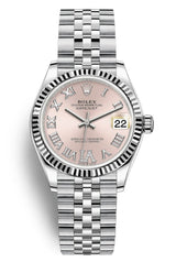 Rolex Lady Datejust 31mm Pink Roman Diamond Fluted Jubilee 278274 - New 2025