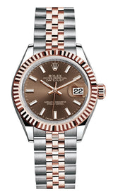 Rolex Lady Datejust 28mm Two-Tone Everose Chocolate Index Dial Jubilee - 279171 - New 2025
