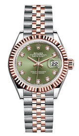 Rolex Lady Datejust 28mm Two-Tone Everose Green Diamond Dial Jubilee - 279171 - New 2025