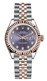 Rolex Lady Datejust 28mm Two-Tone Everose Purple Diamond Dial Jubilee - 279171 - New 2025