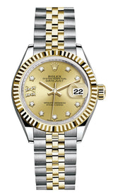 Rolex Lady Datejust 28mm Champagne Star Diamond Dial Two-Tone Jubilee - 279173 - Brand New 2024