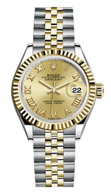 Rolex Lady Datejust 28mm Champagne Roman Dial Two-Tone Jubilee - 279173 - New 2025