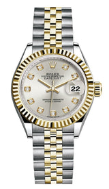 Rolex Lady Datejust 28mm Silver Diamond Dial Two-Tone Jubilee - 279173 - New 2025