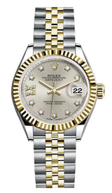 Rolex Lady Datejust 28mm Silver Star Diamond Dial Two-Tone Jubilee - 279173 - New 2025