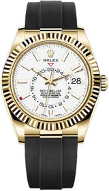 Rolex Sky-Dweller 42mm Yellow Gold White Dial Oysterflex - 336238 - New 2025