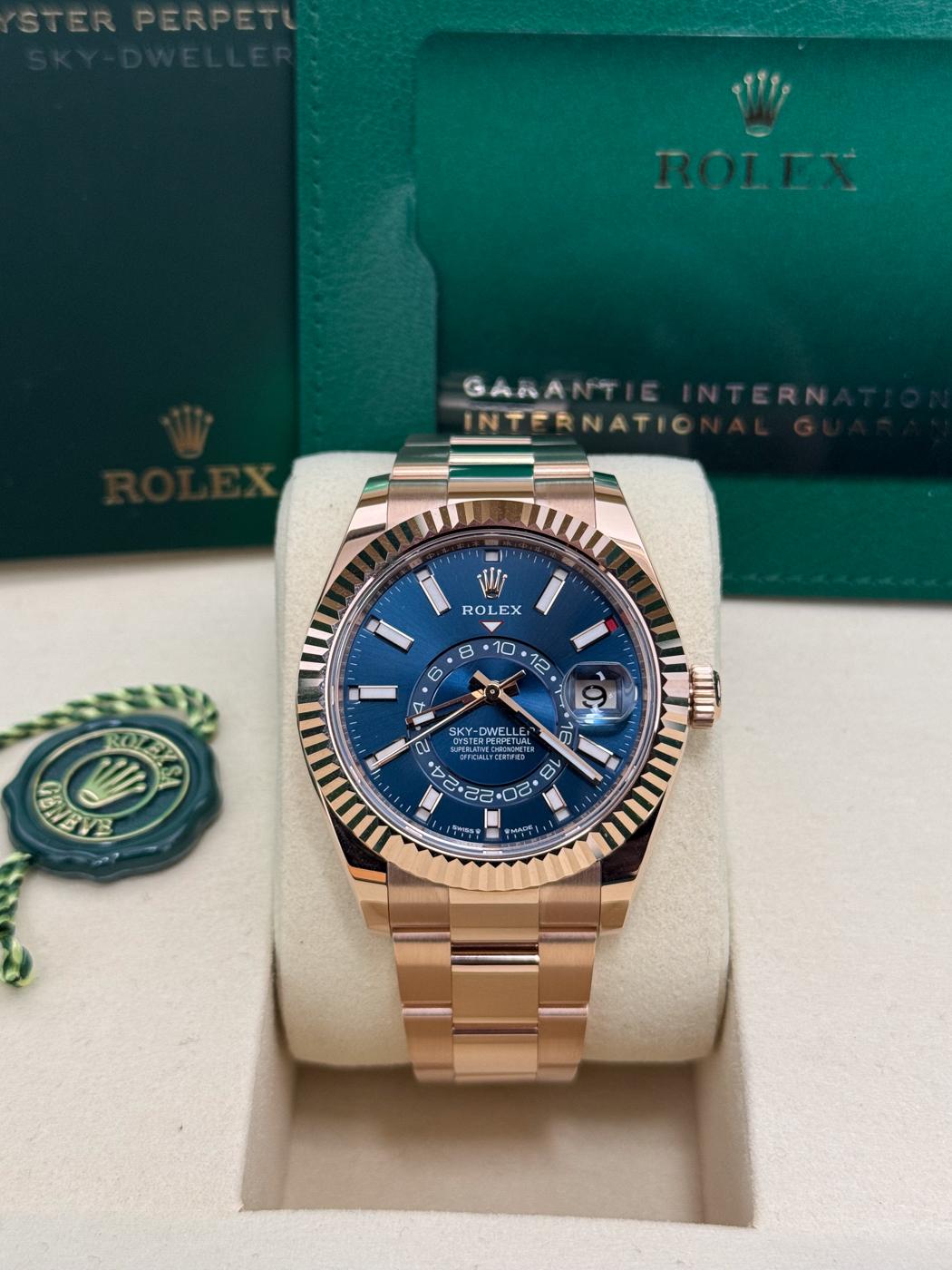 Rolex Sky-Dweller 42mm Rose Gold Blue Dial Oyster Bracelet 336935