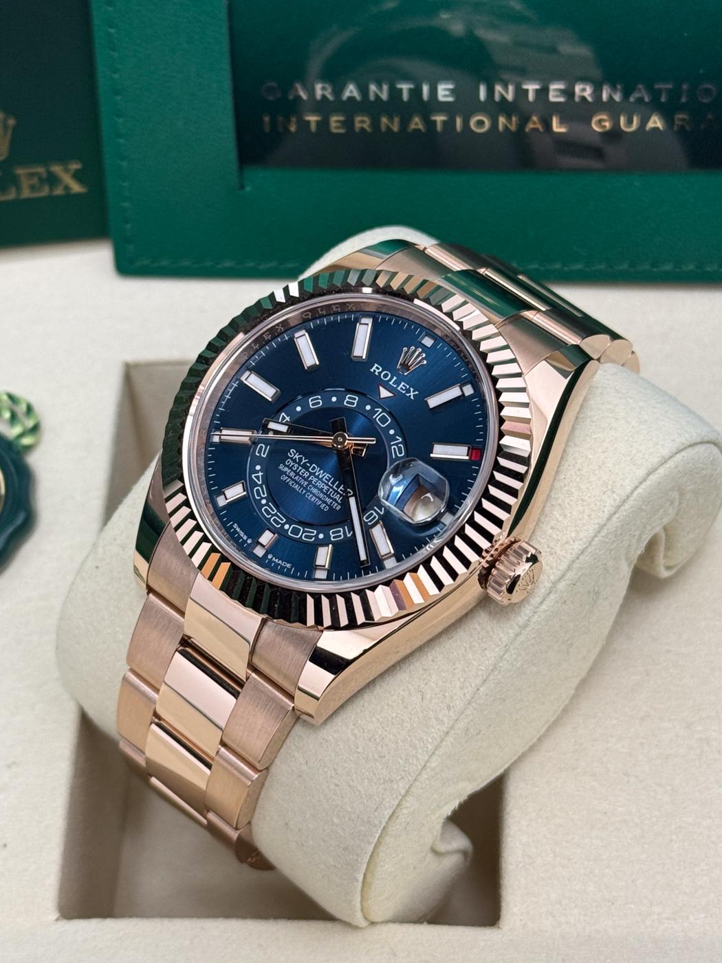 Rolex Sky-Dweller 42mm Rose Gold Blue Dial Oyster Bracelet 336935
