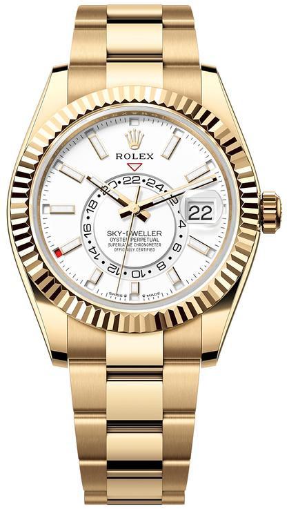 Rolex Sky-Dweller Yellow Gold 42mm White Dial - 326938